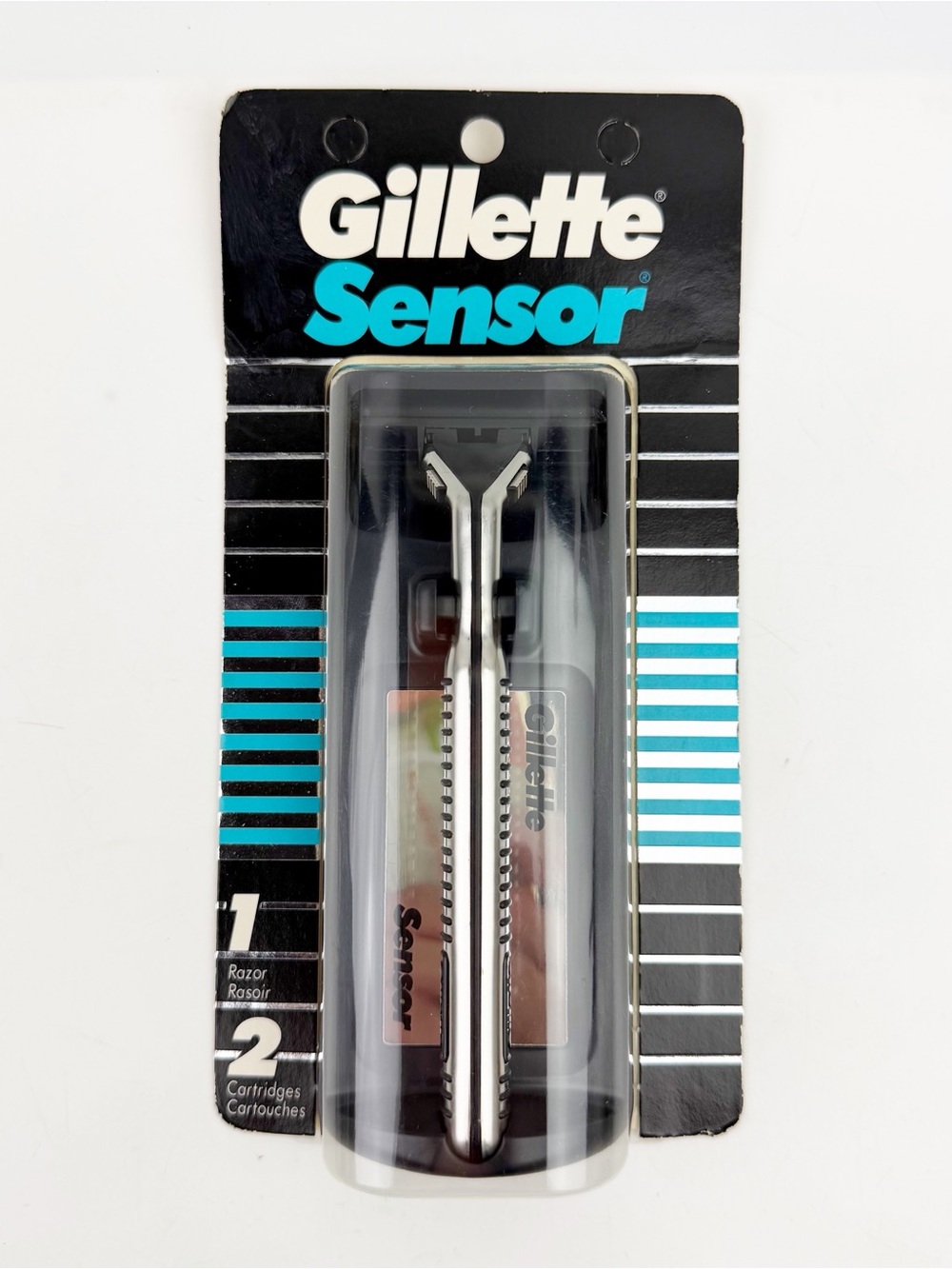 Original Gillette Sensor Razor Metal Handle Cartridges Refills 1989 USA New